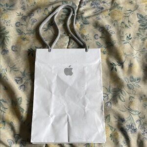 Apple White Gift Bag with Gray Handles